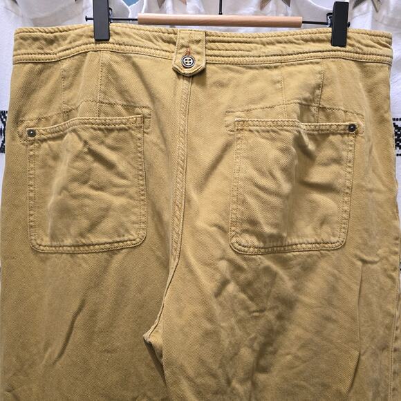 Pilcro mustard yellow wide leg high rise jeans non stretch denim size 33 - Picture 9 of 13